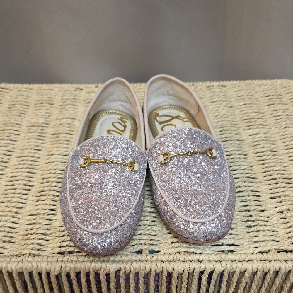 Sam Edelman Pink Glitter Loafers